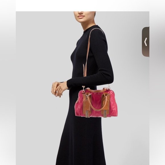 See by Chloé Deep Rose Leather Bag w Crossbody Strap - Picture 9 of 13